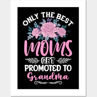 First Time Grandma Pink Floral Vintage Mother's Day Gift Posters and Art